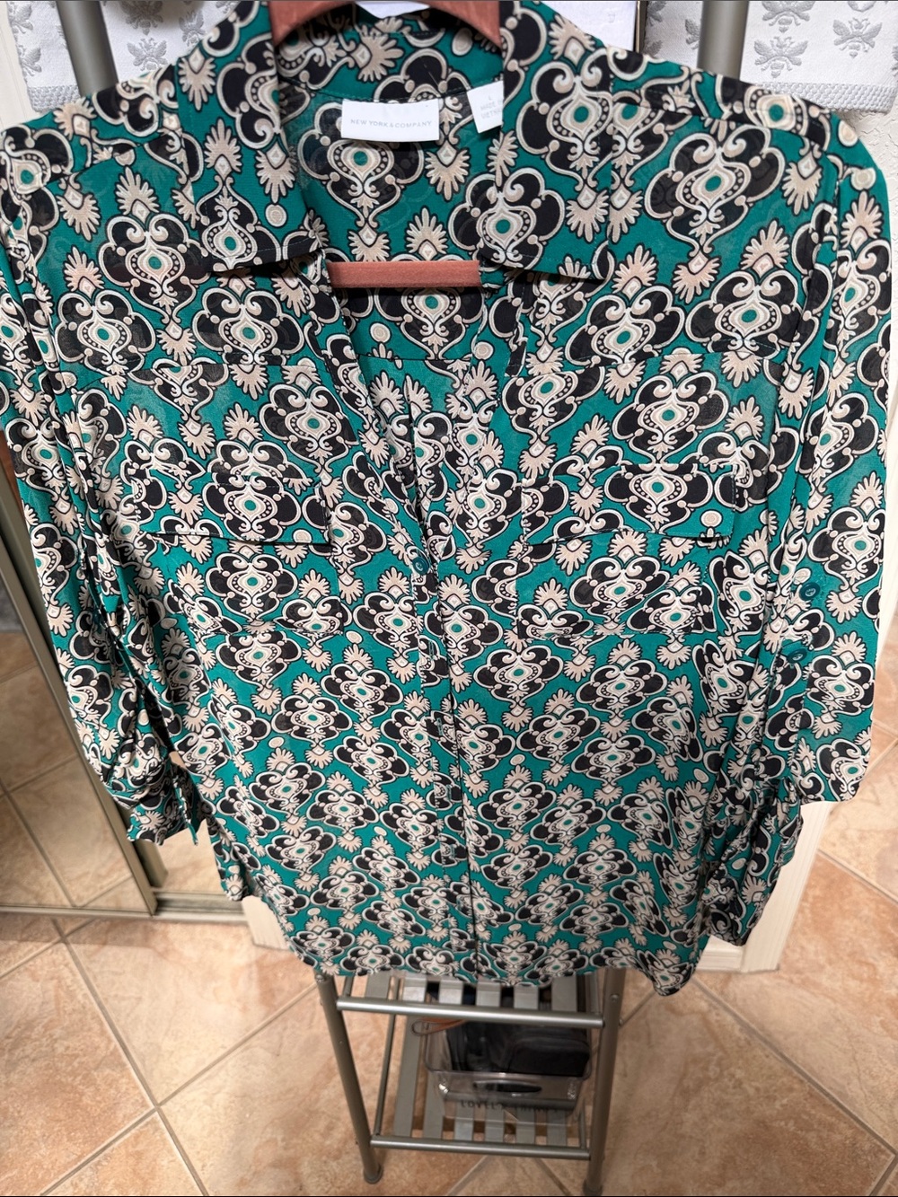 Green Patterned Long-Sleeve Button-Up Shirt - The White Company